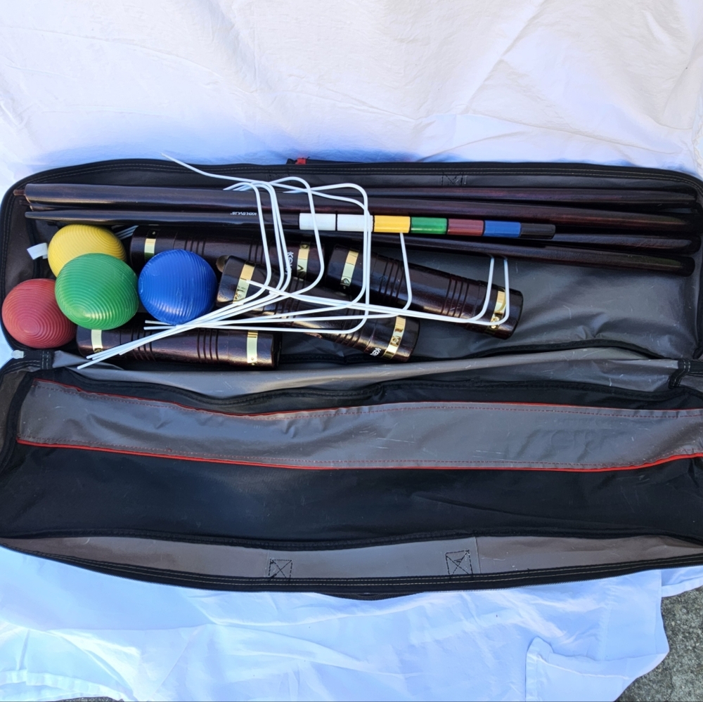 Premium Croquet Set with Colorful Balls